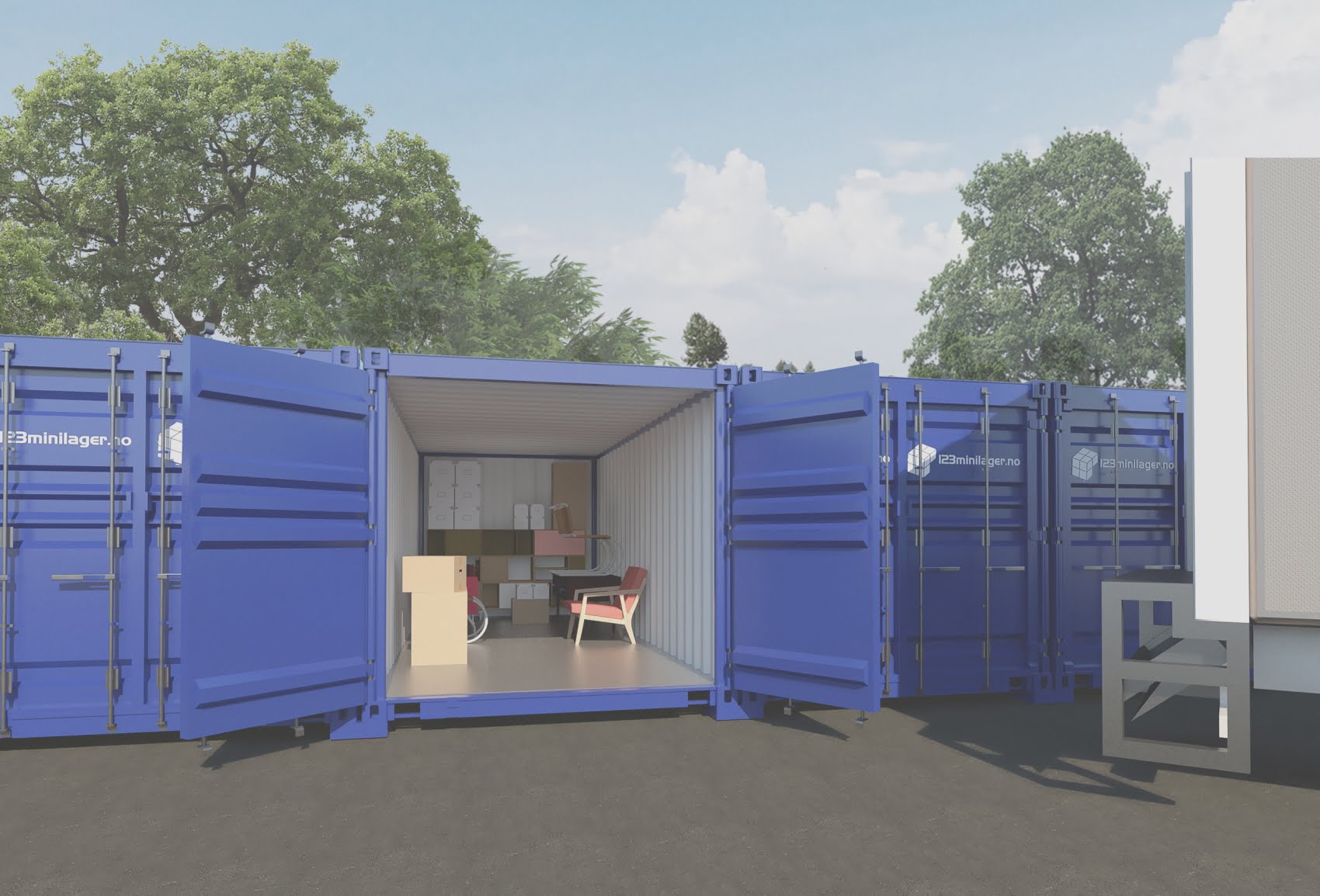 Lagercontainer drive-in