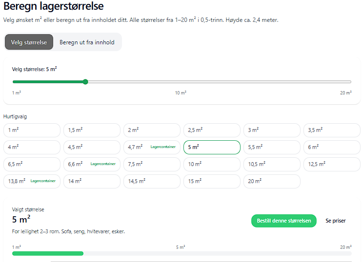 Hvordan velge riktig størrelse til ditt minilager